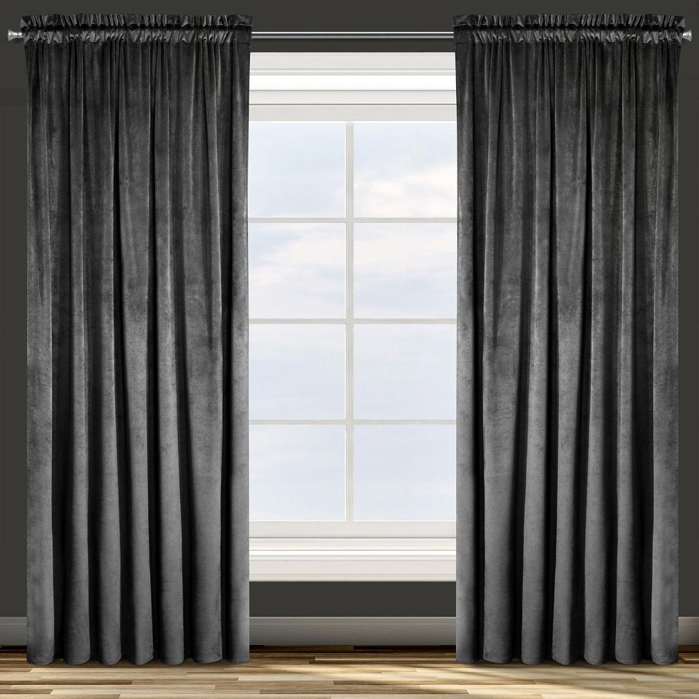 Zasłona gotowa na taśmie ROSA 140x300 Design91 czarny