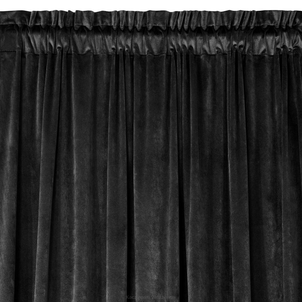 Zasłona gotowa na taśmie ROSA 140x300 Design91 czarny