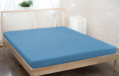 Prześcieradło jersey z gumką 140x200 ciemny niebieski