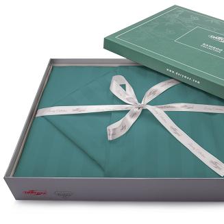 Pościel satyna bambusowo-bawełniana STRIPE SEA TURQUOISE 140x200 Darymex jednokolorowa turkusowa