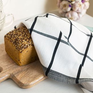 Ścierka kuchenna bawełna egipska KRATKA 50x70 duża krata czarna