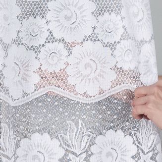 Firanka żakardowa gotowa na żabki OKSANA 600x160 biała