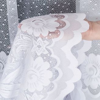 Firanka żakardowa gotowa na żabki OKSANA 600x160 biała