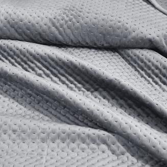 Narzuta dekoracyjna MAYA 140x200 welurowa pikowana szara