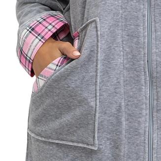 Szlafrok damski kod 289 LUNA welur szary