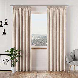 Zasłona gotowa na taśmie VELVI 140x230 kremowa