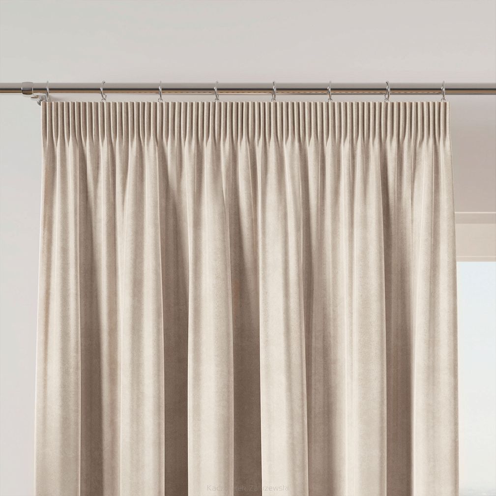 Zasłona gotowa na taśmie VELVI 140x230 kremowa