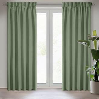 Zasłona gotowa na taśmie RITA 140x270 Eurofirany oliwkowy