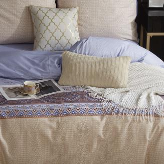 Wielokolorowa Pościel Orientalna Geometryczna Satyna Bawełniana 160x200 XDF 050