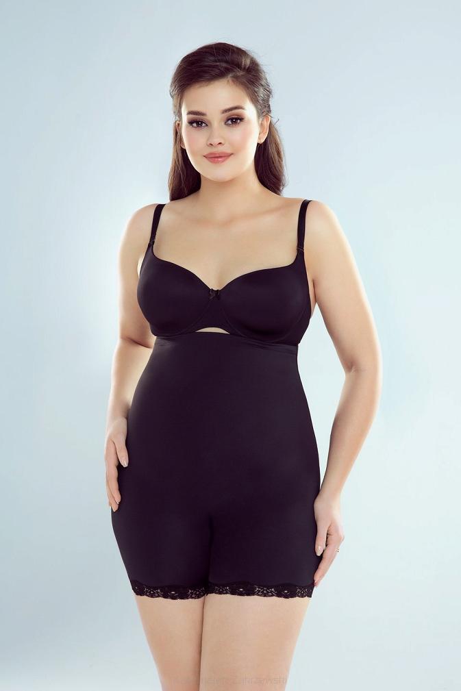 Majtki damskie z nogawkami i koronką Vanessa czarne