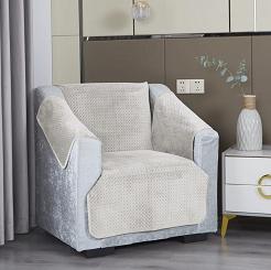 Komplet dekoracyjny na fotel MAYA 65x170 + 2 szt. 56x45 welurowy pikowany jasnobeżowy