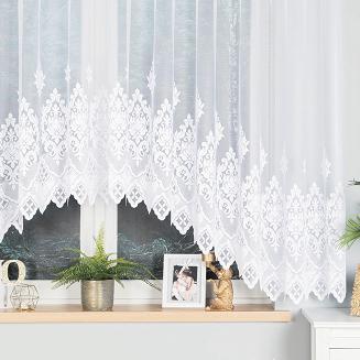 Firanka żakardowa gotowa na żabki LUDMIŁA 400x160 biała