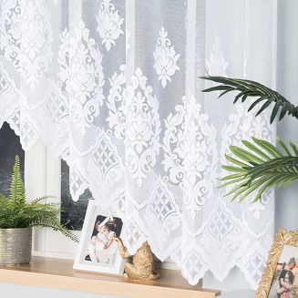 Firanka żakardowa gotowa na żabki LUDMIŁA 400x160 biała