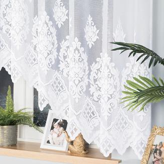 Firanka żakardowa gotowa na żabki LUDMIŁA 400x160 biała