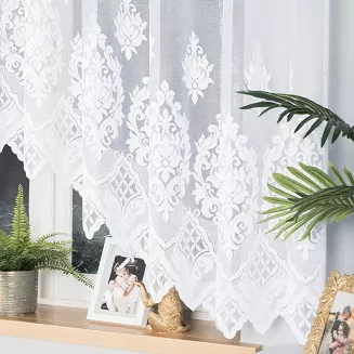 Firanka żakardowa gotowa na żabki LUDMIŁA 400x160 biała