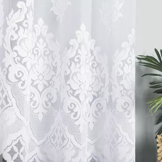 Firanka żakardowa gotowa na żabki LUDMIŁA 400x160 biała