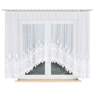 Firanka żakardowa gotowa na żabki LUDMIŁA 400x160 biała