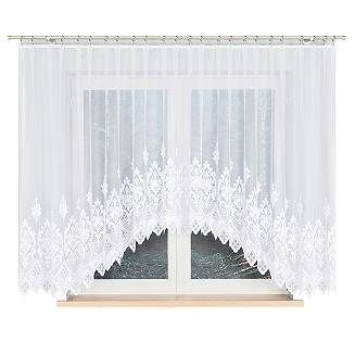 Firanka żakardowa gotowa na żabki LUDMIŁA 400x160 biała