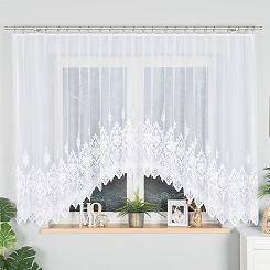 Firanka żakardowa gotowa na żabki LUDMIŁA 400x160 biała