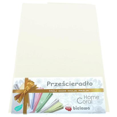 Prześcieradło bawełniane bez gumki 200x220 rubin kremowe