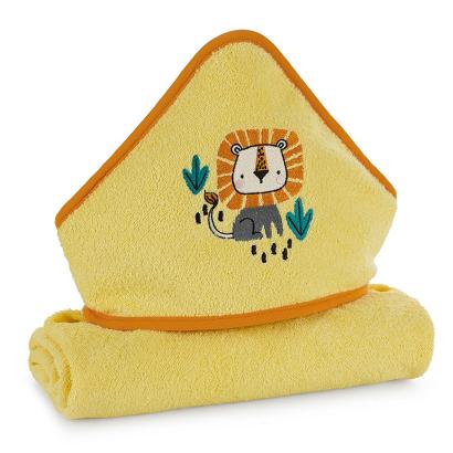 Ręcznik dziecięcy z kapturkiem BABY69 100x100 Eurofirany żółty pomarańczoay lew