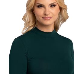 Bluzka damska z półgolfem RESTA butelkowa zieleń