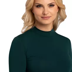 Bluzka damska z półgolfem RESTA butelkowa zieleń