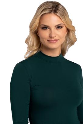 Bluzka damska z półgolfem RESTA butelkowa zieleń