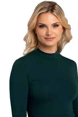 Bluzka damska z półgolfem RESTA butelkowa zieleń