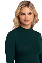 Bluzka damska z półgolfem RESTA butelkowa zieleń