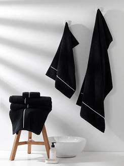 Ręcznik bawełniany LIBRE 50x90 czarny z białą bizą