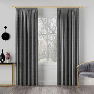 Zasłona gotowa na taśmie VELVI 140x160 antracytowa
