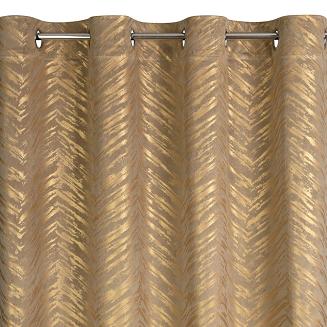 Zasłona gotowa na przelotkach SARA 140x250 Eurofirany ciemnobeżowy/złoty