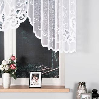 Firanka żakardowa gotowa na żabki EWELINA 300x120 biała