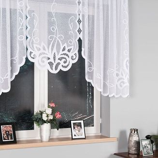 Firanka żakardowa gotowa na żabki EWELINA 300x120 biała