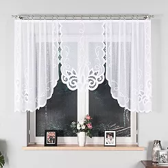 Firanka żakardowa gotowa na żabki EWELINA 300x120 biała