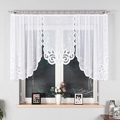 Firanka żakardowa gotowa na żabki EWELINA 300x120 biała