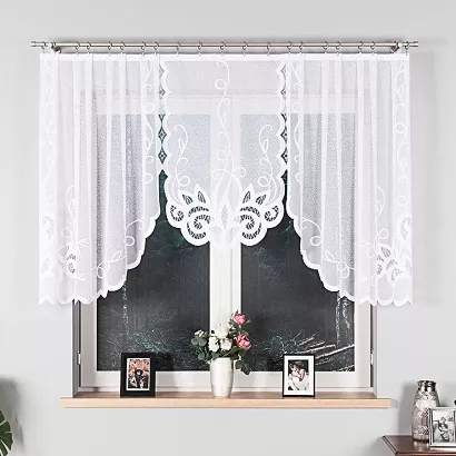 Firanka żakardowa gotowa na żabki EWELINA 300x120 biała