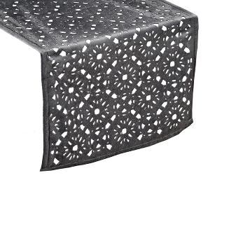 Obrus dekoracyjny PILAR 33x180 Eurofirany stalowy