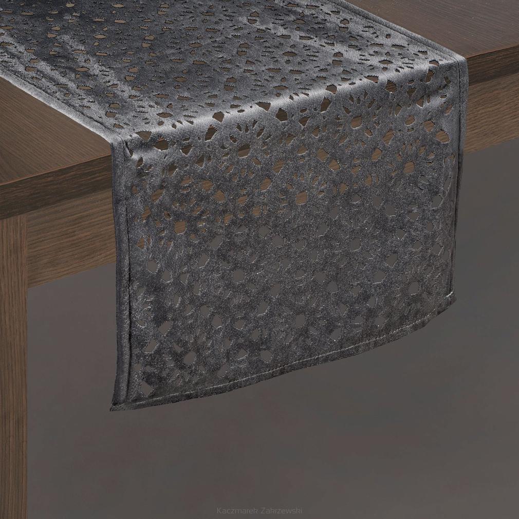 Obrus dekoracyjny PILAR 33x180 Eurofirany stalowy