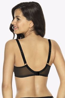Biustonosz Full Cup Demi 1054 usztywniany czarno beżowy