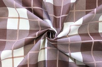 Pościel bawełniana KRATA 160x200 brązowa beżowa kremowa kratka