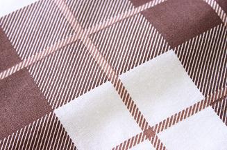 Pościel bawełniana KRATA 160x200 brązowa beżowa kremowa kratka