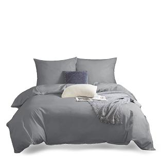 Pościel satyna bawełniana 140x200 SIN jednobarwna grafitowa