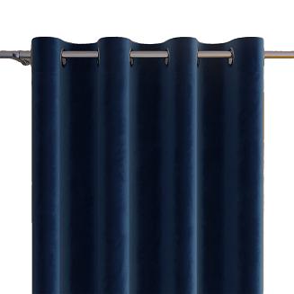 Zasłona gotowa na przelotkach VELVI 140x230 granatowa
