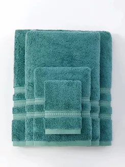 Ręcznik bambusowy Harmony 100x150 eukaliptusowy ze srebrną bordiurą