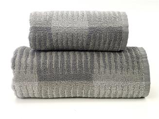 Ręcznik bawełniany Frotex Hammer 50x90 popielaty geometryczny wzór