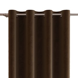 Zasłona gotowa na przelotkach VELVI 140x260 brązowa