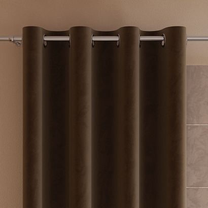 Zasłona gotowa na przelotkach VELVI 140x260 brązowa
