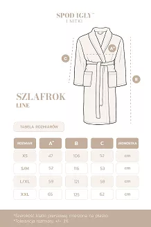 Bawełniany Szlafrok Frotte LINE Beżowy w Paski (XS)